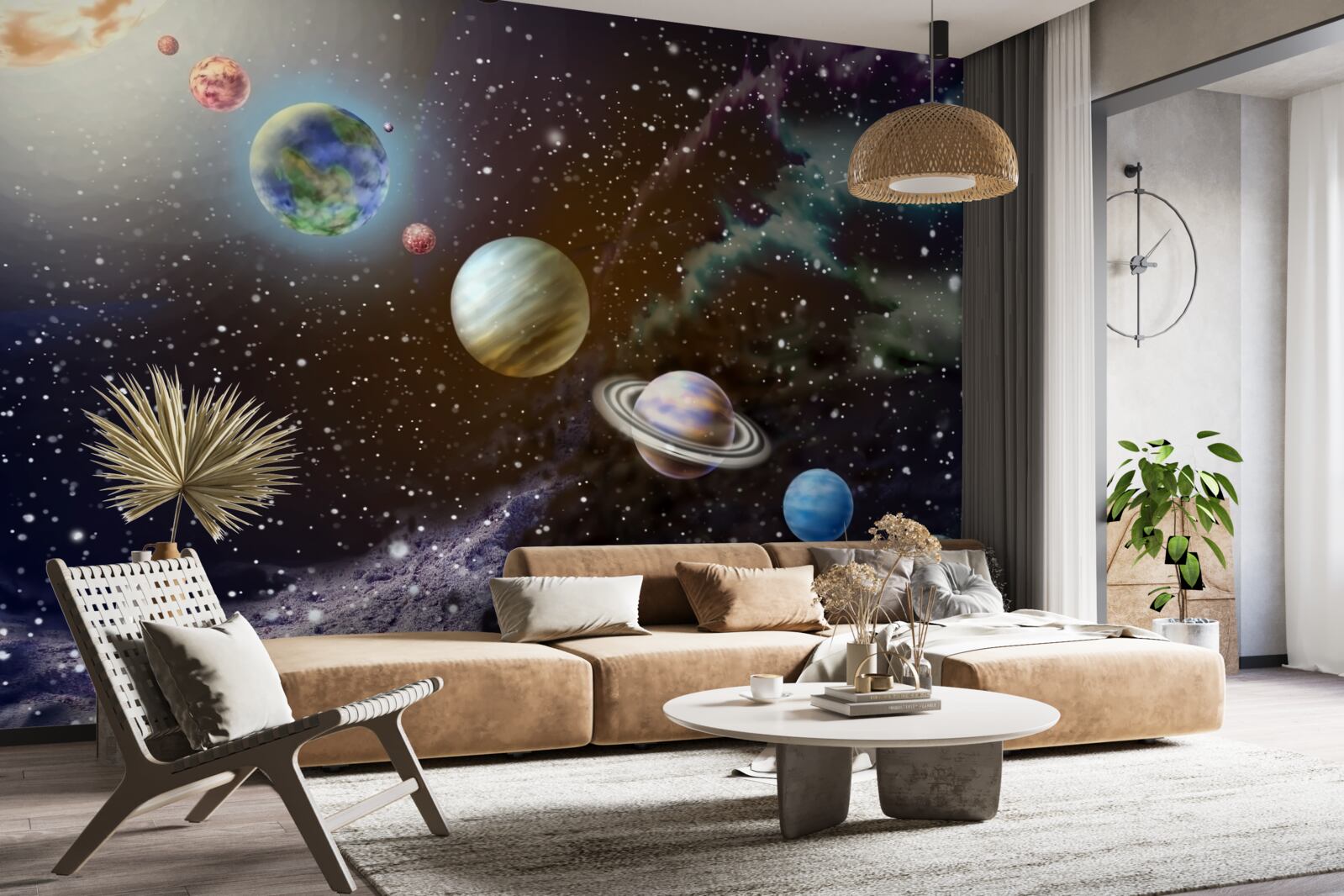 Fototapeten Die Planeten im Raum sind in der Warteschlange festgelegt