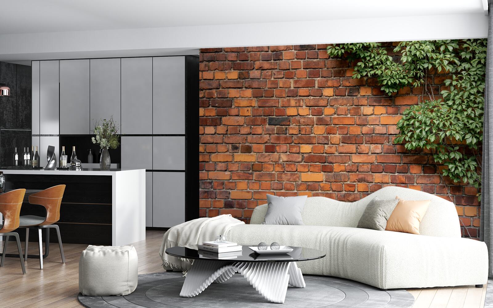 Fototapeten Die Wand ist in Ivy Green begraben