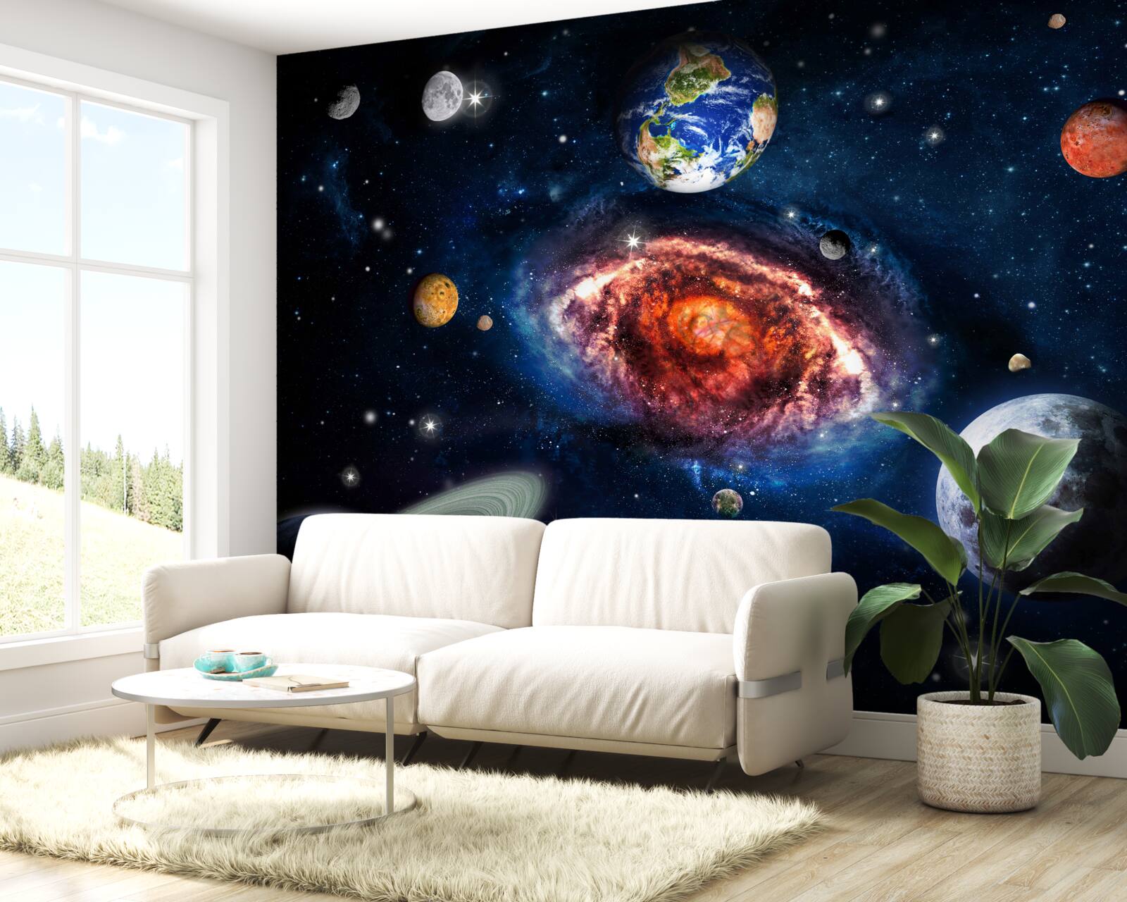 Fototapeten Die Galaxie dient als Rotationsfeld für Raumfahrtanlagen