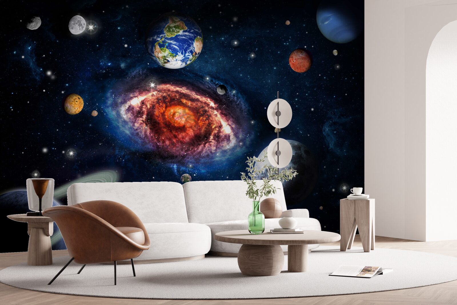 Fototapeten Die Galaxie dient als Rotationsfeld für Raumfahrtanlagen