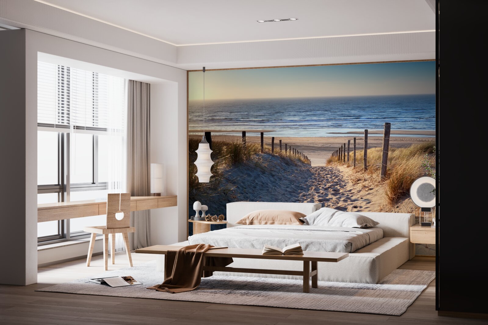 Fototapeten Pazifischer Ozean und ein Strand mit feinem Sand