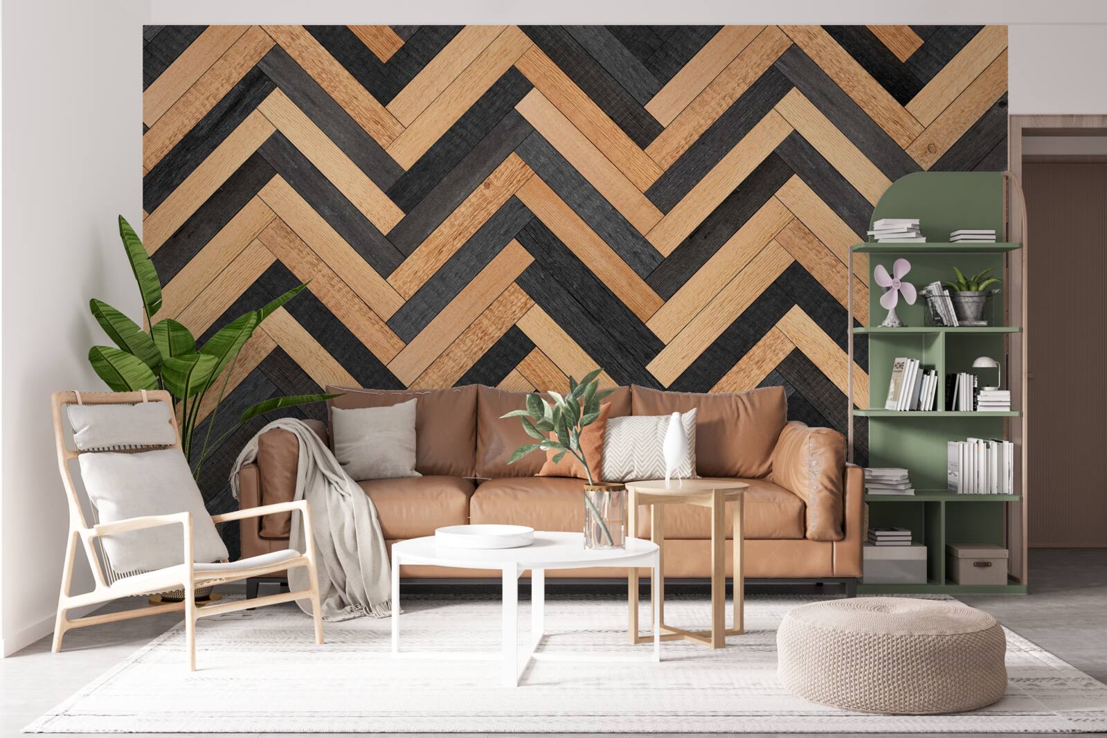 Fototapeten Parquet in hellen und dunklen Tönen
