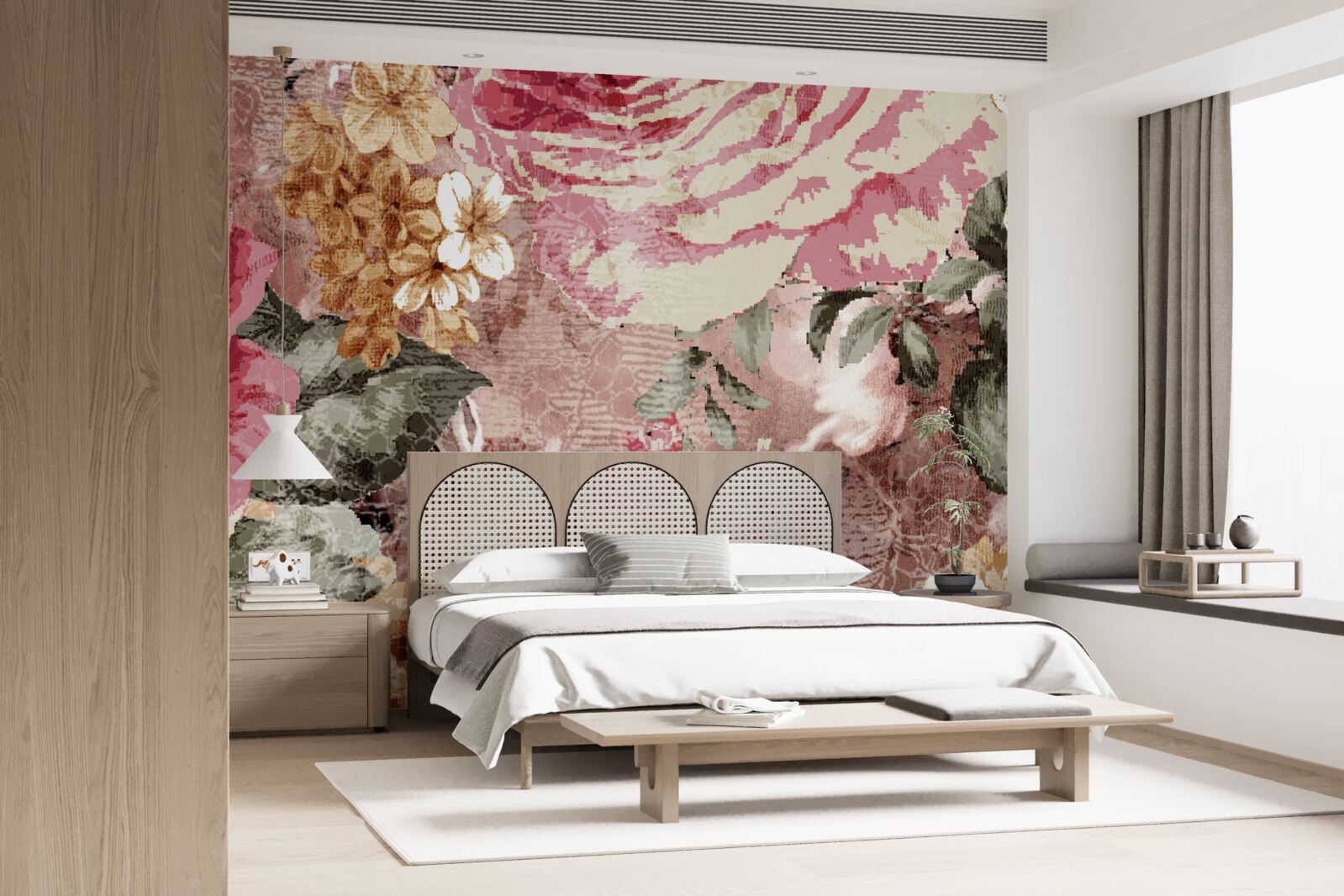 Fototapeten Die Fülle von Blumen und Pflanzen ist eine Abstraktion