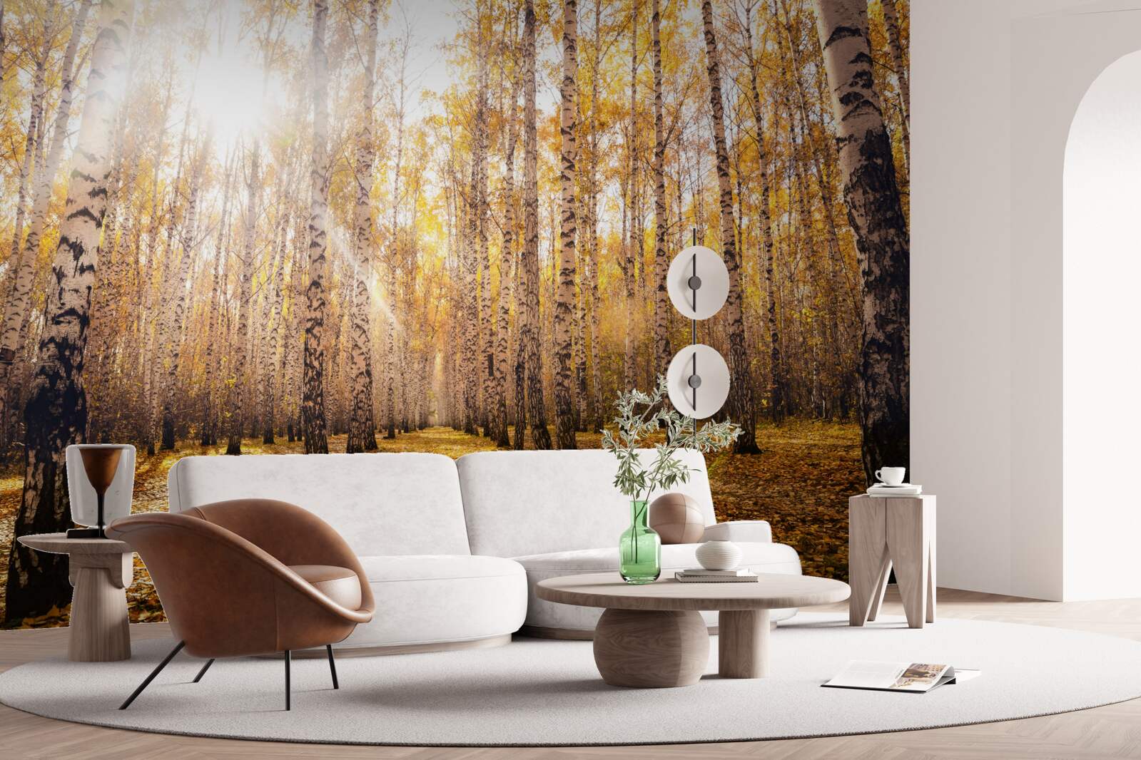Fototapeten Er blitzte im Dawn Autumn Grove