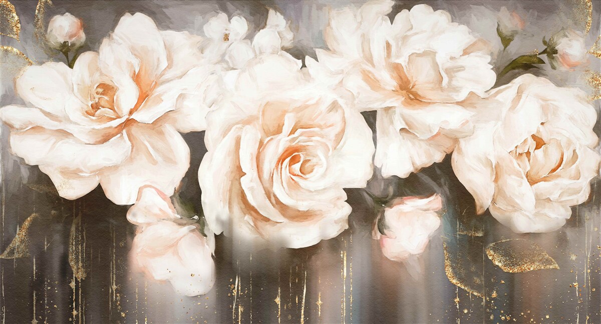 Fototapeten Rosen haben einen luxuriösen cremigen Farbton