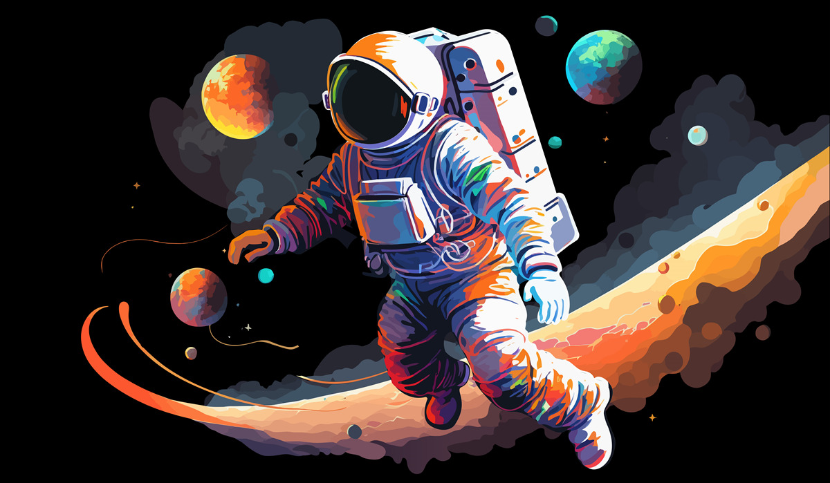 Fototapeten Astronaut im Universum