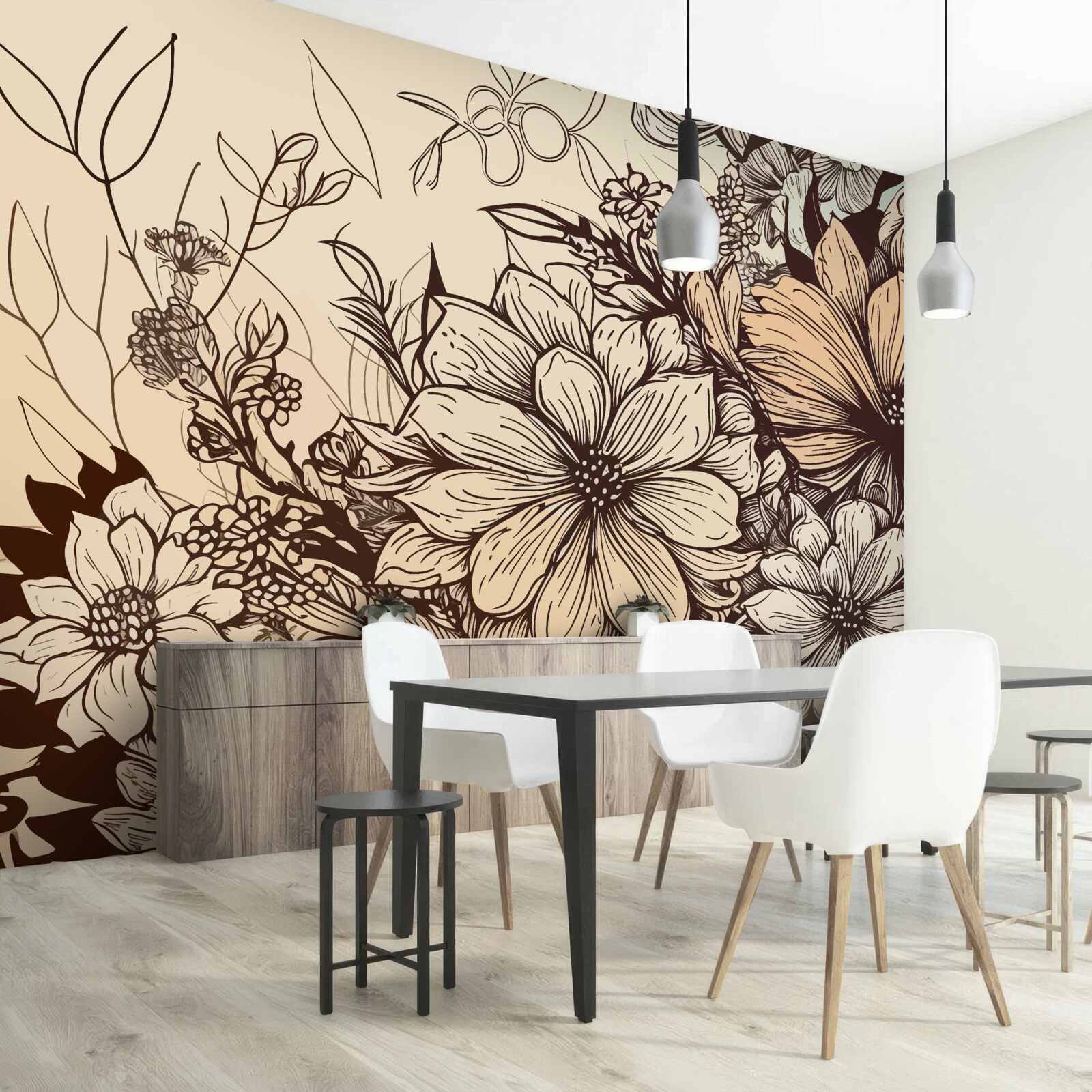 Fototapeten Tropische Blumen voller Farben gefüllt