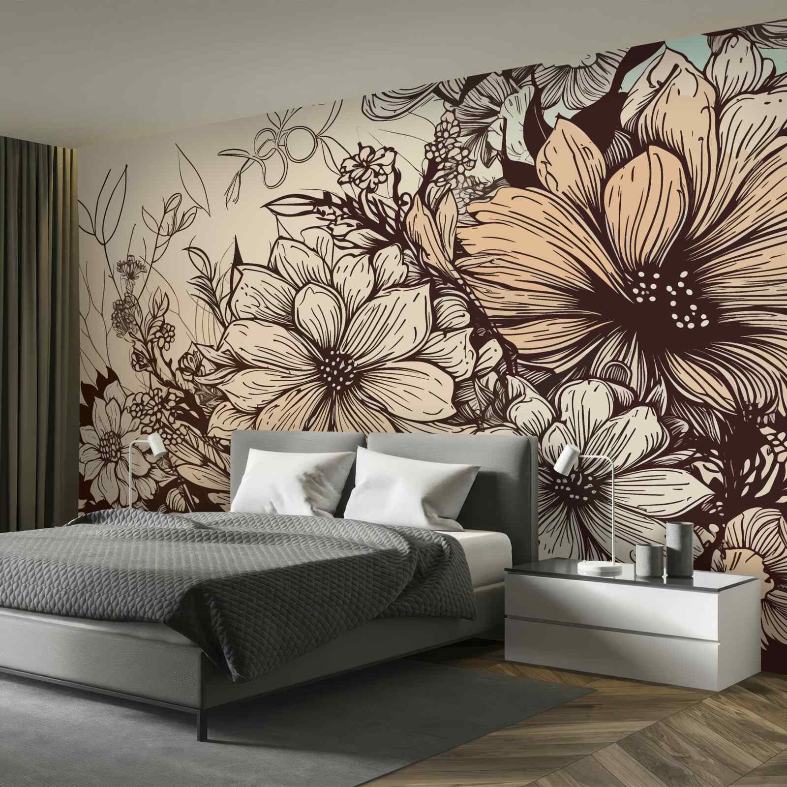 Fototapeten Tropische Blumen voller Farben gefüllt