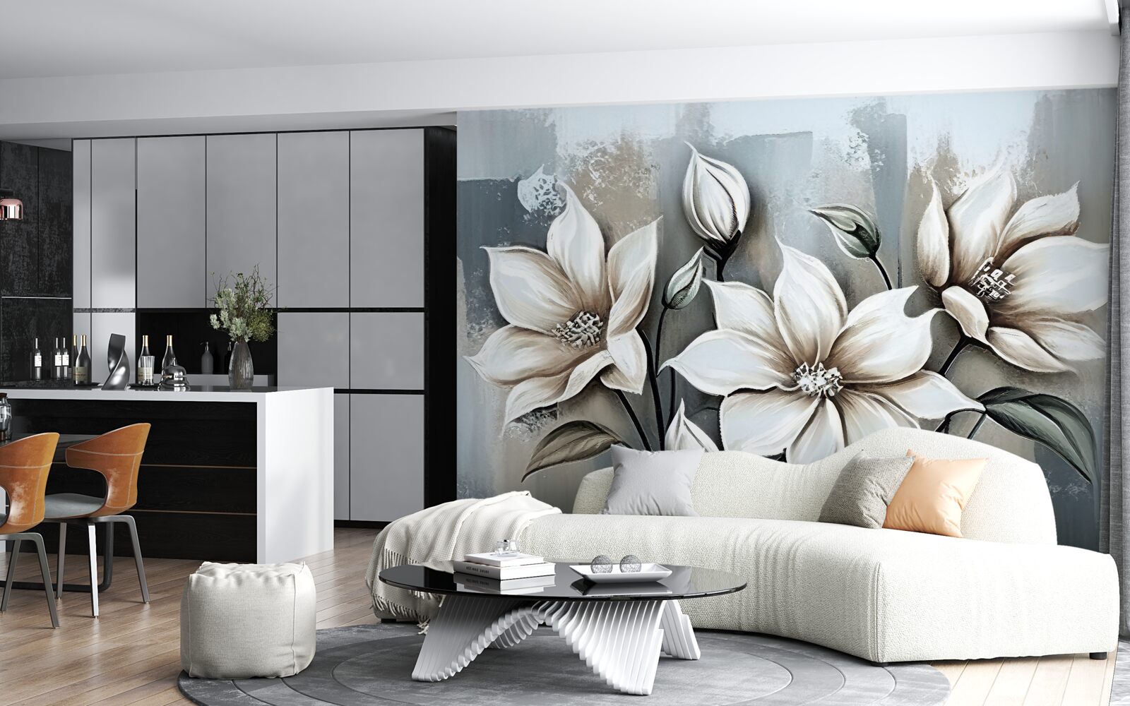 Fototapeten Das Blumenstrauß enthält weiße Blüten