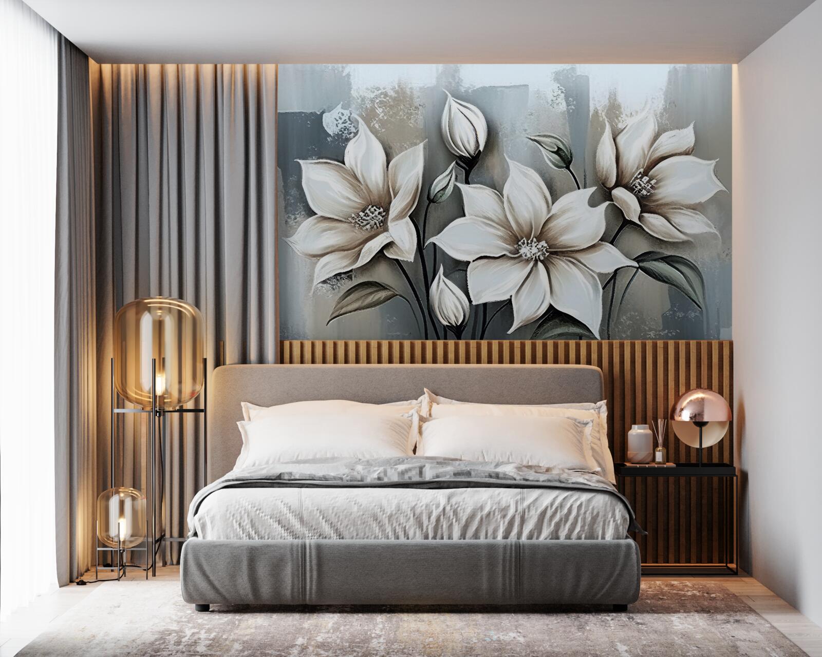 Fototapeten Das Blumenstrauß enthält weiße Blüten