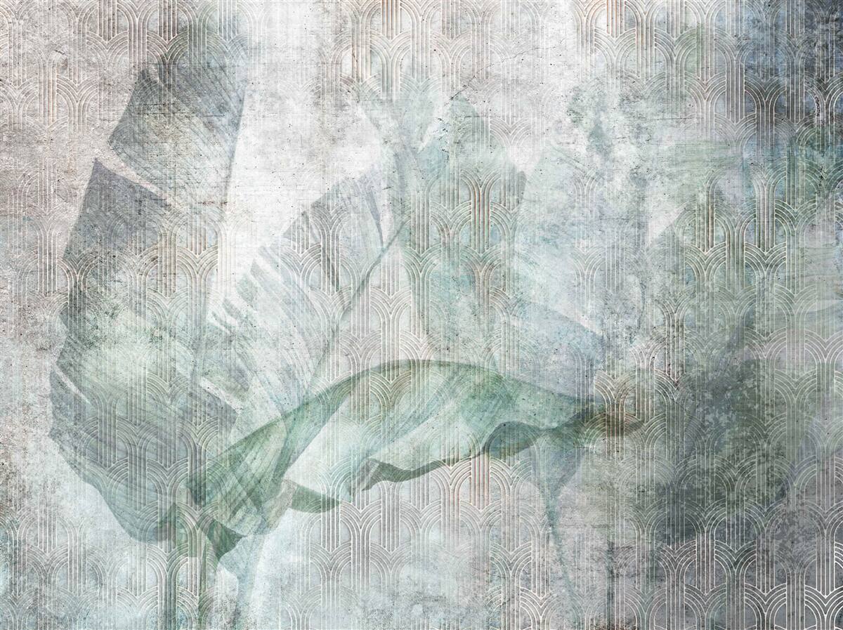 Fototapeten Aquarelle, die von der Dschungelvegetation inspiriert sind