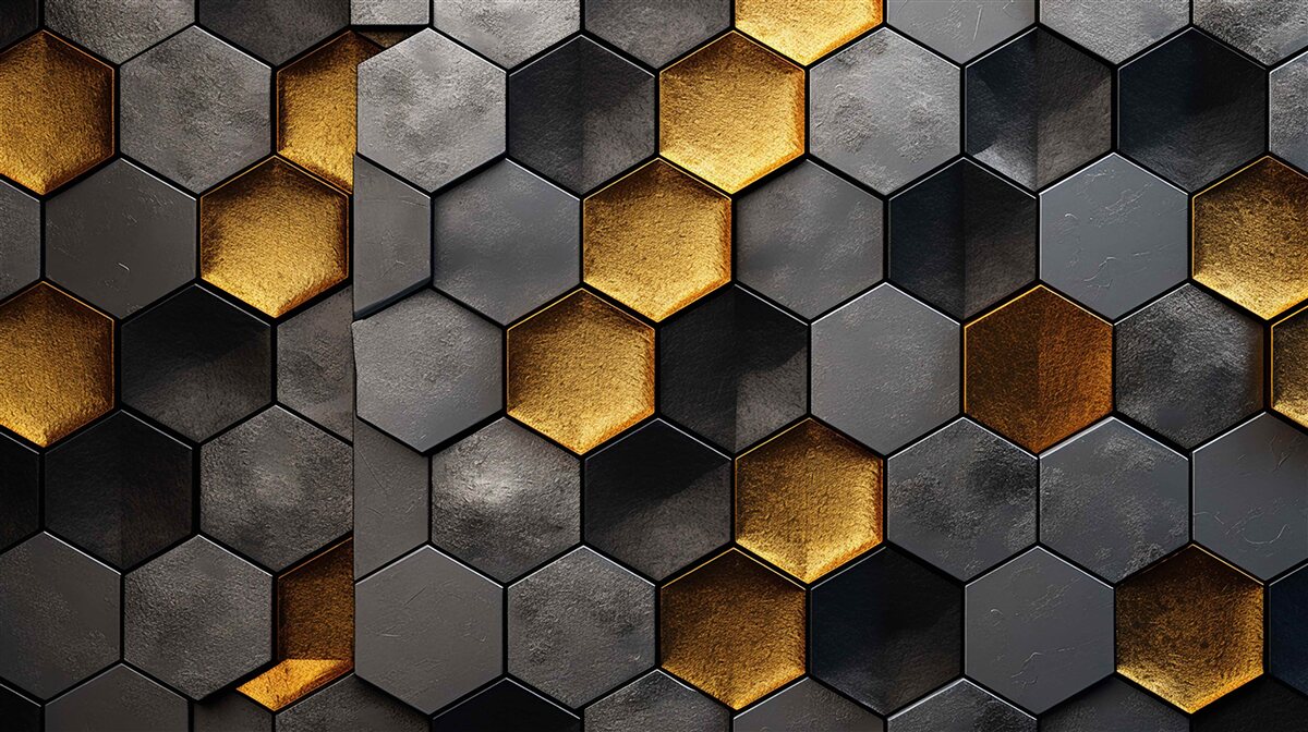 Fototapeten Simulation von Bienen mit Gold