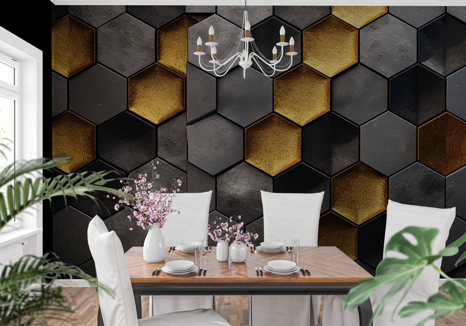 Fototapeten Simulation von Bienen mit Gold