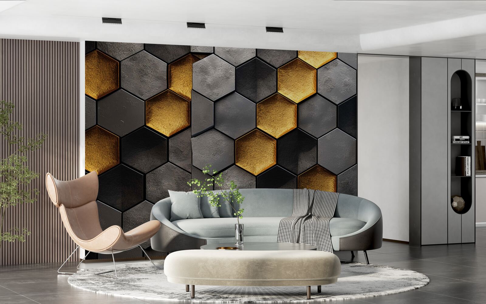 Fototapeten Simulation von Bienen mit Gold