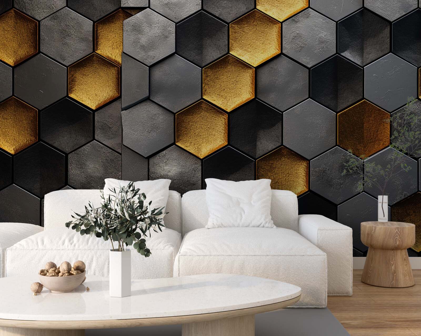Fototapeten Simulation von Bienen mit Gold