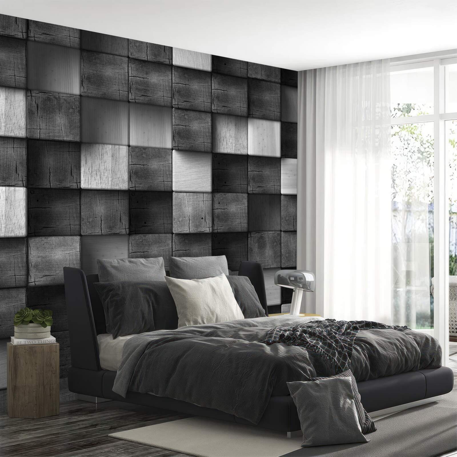 Fototapeten Schwarz -Weiß -3D -Würfel
