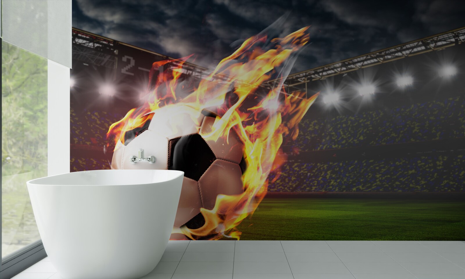 Fototapeten Fußball brennen