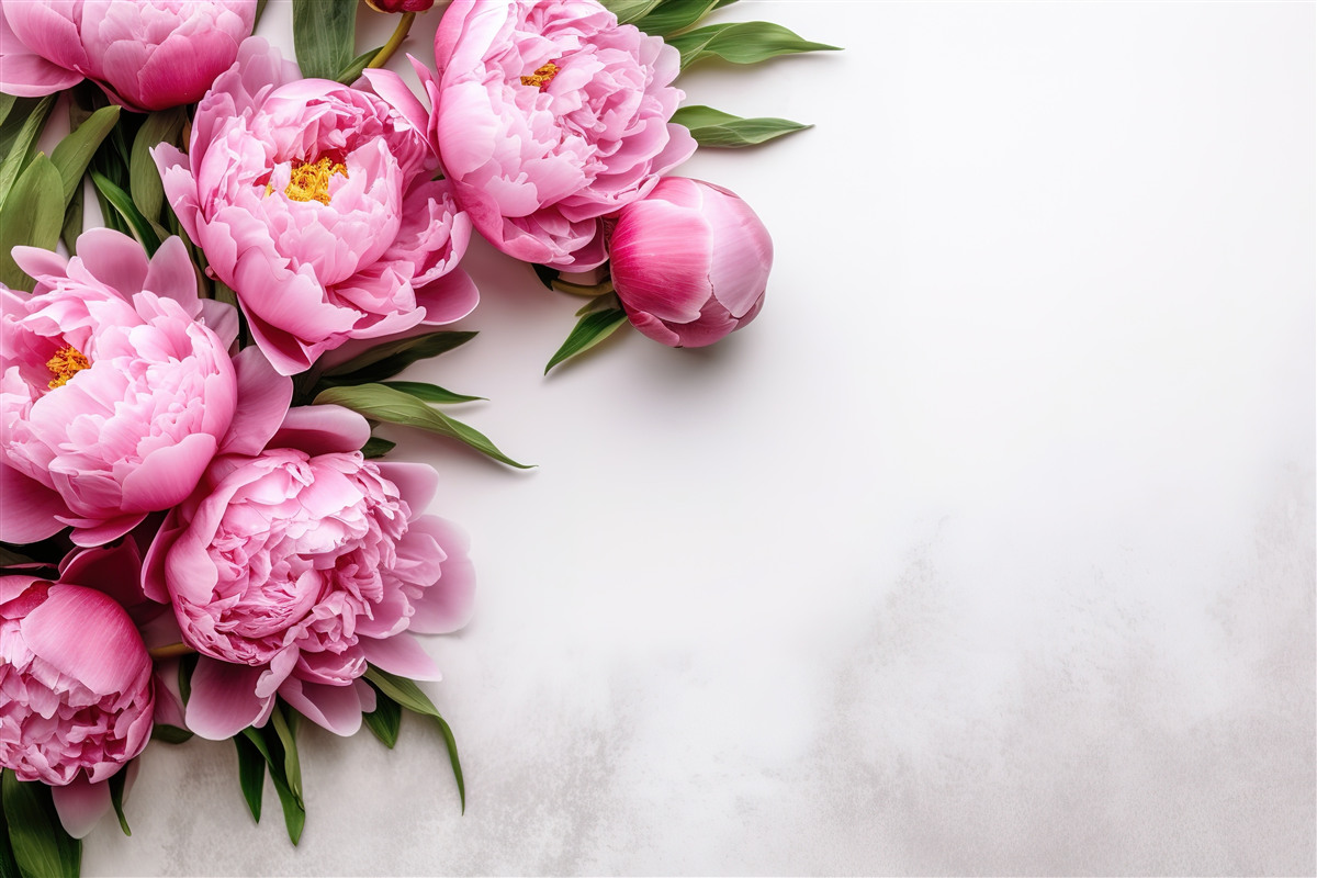 Fototapeten Große Blütenstände rosa Pfingstrosen