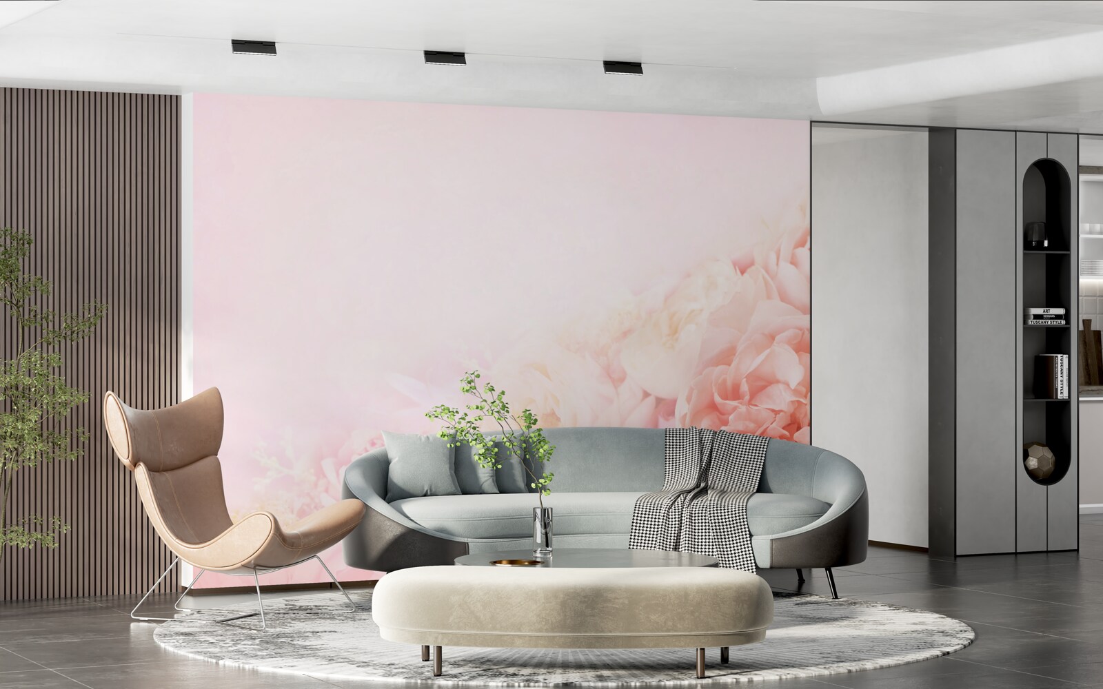 Fototapeten Dünne rosa Blüten