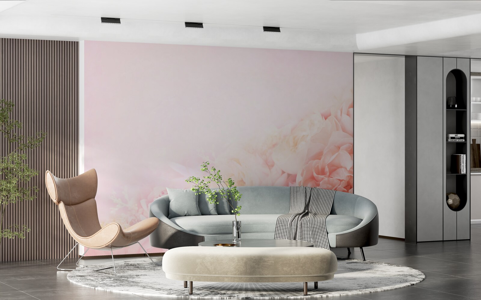 Fototapeten Dünne rosa Blüten
