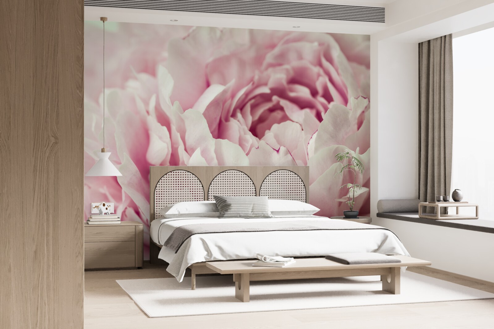 Fototapeten weiche Blätter rosa Blume