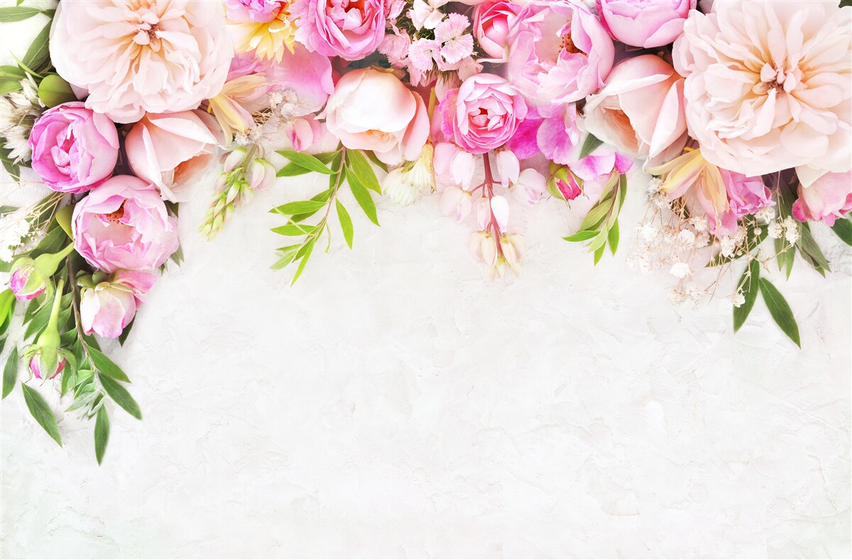 Fototapeten Zweig mit weißen und rosa Blumen