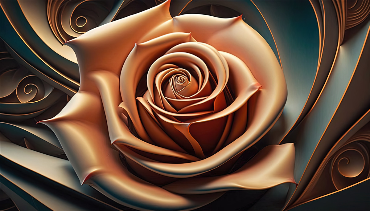Fototapeten Brown Metall Rose