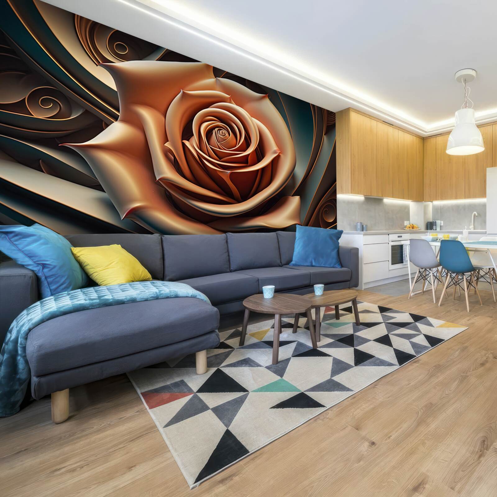 Fototapeten Brown Metall Rose