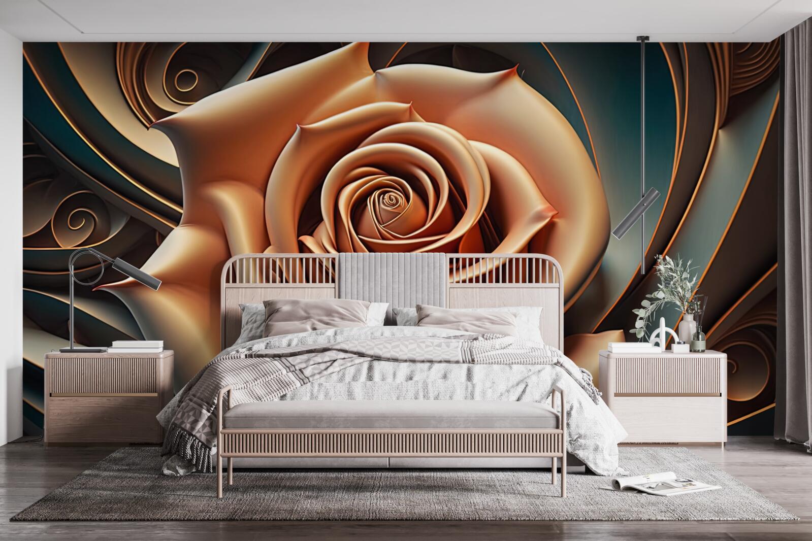 Fototapeten Brown Metall Rose