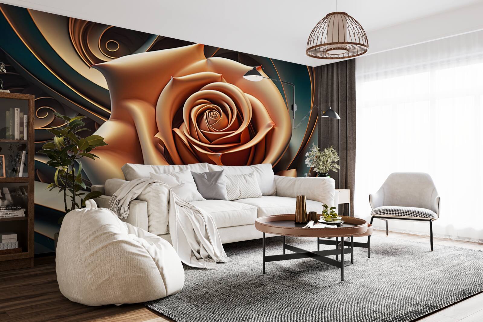 Fototapeten Brown Metall Rose
