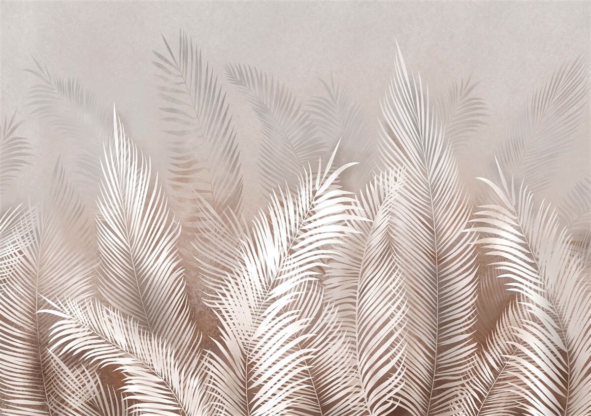 Fototapeten Palmblätter in Beige -Schatten