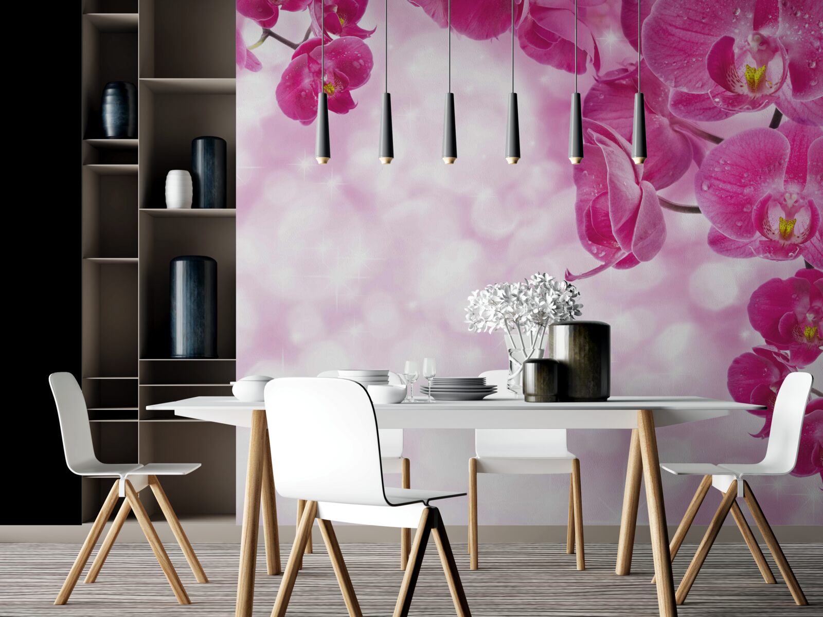 Fototapeten Orchidee mit einem zarten, lila Farbton