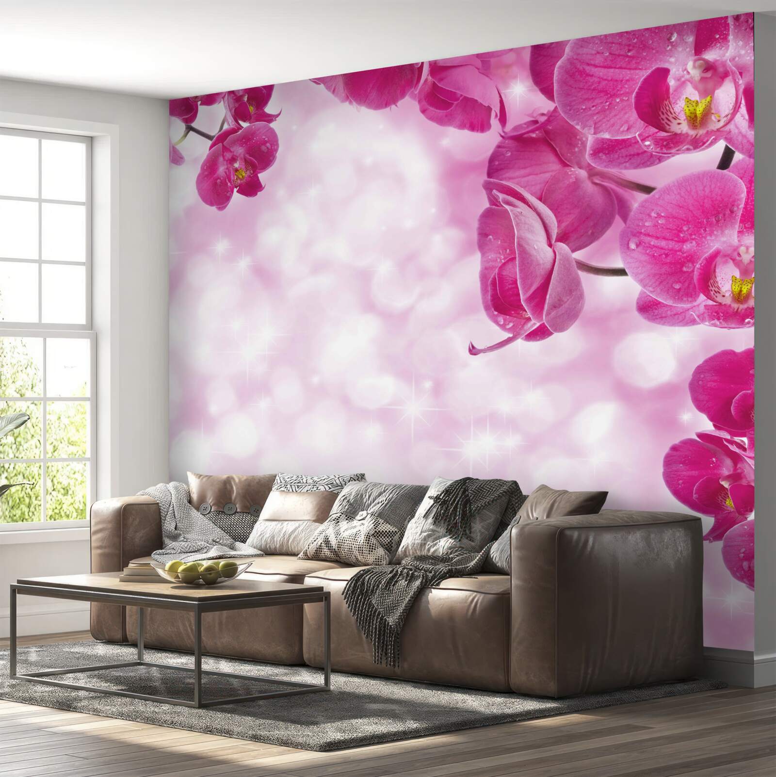 Fototapeten Orchidee mit einem zarten, lila Farbton