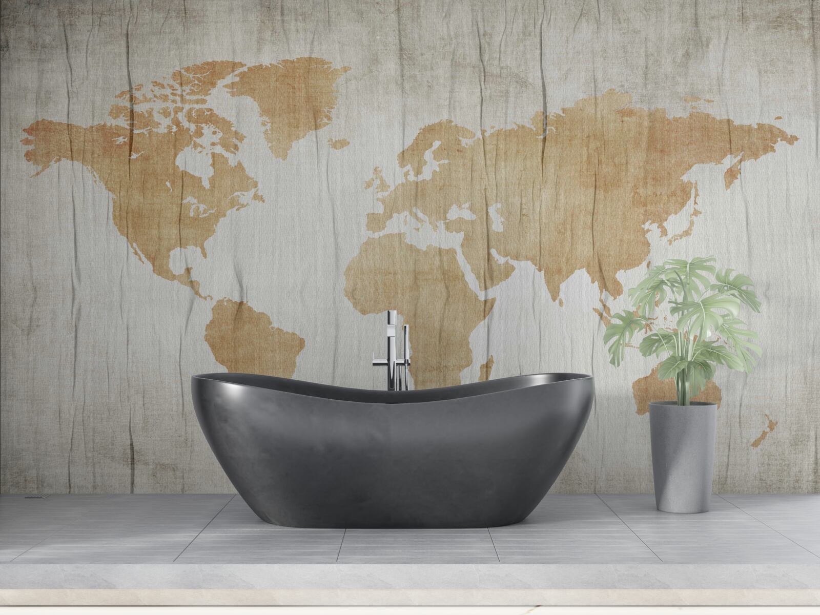 Fototapeten Silhouetten von Staaten im geografischen Atlas der Erde