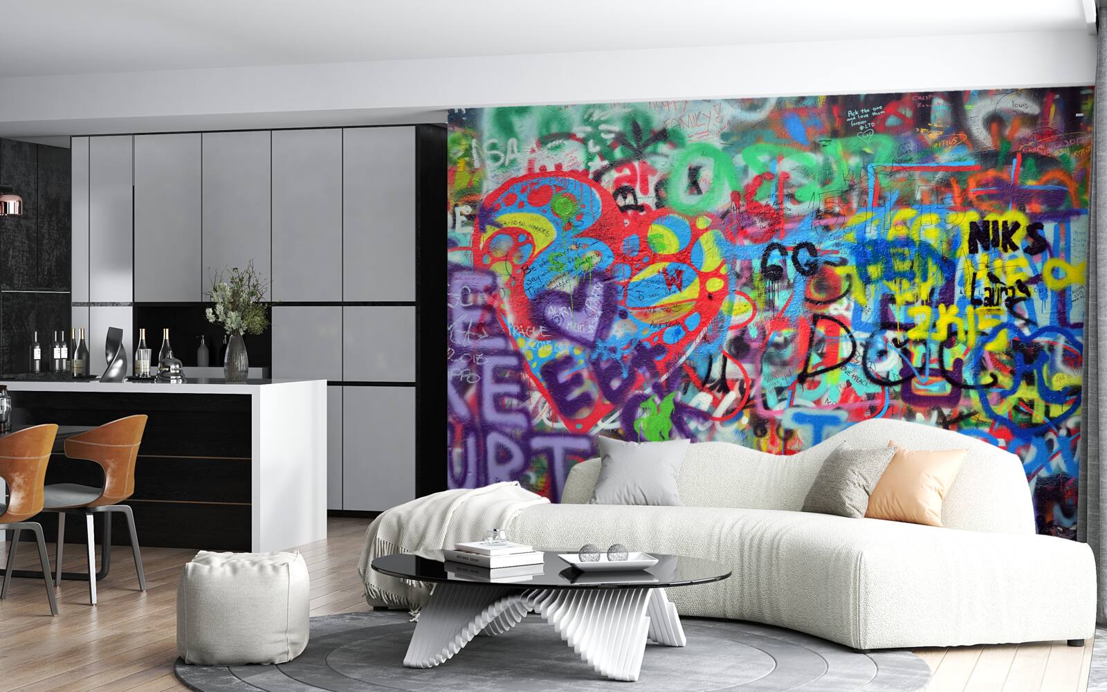 Fototapeten Graffiti an der Wand präsentiert