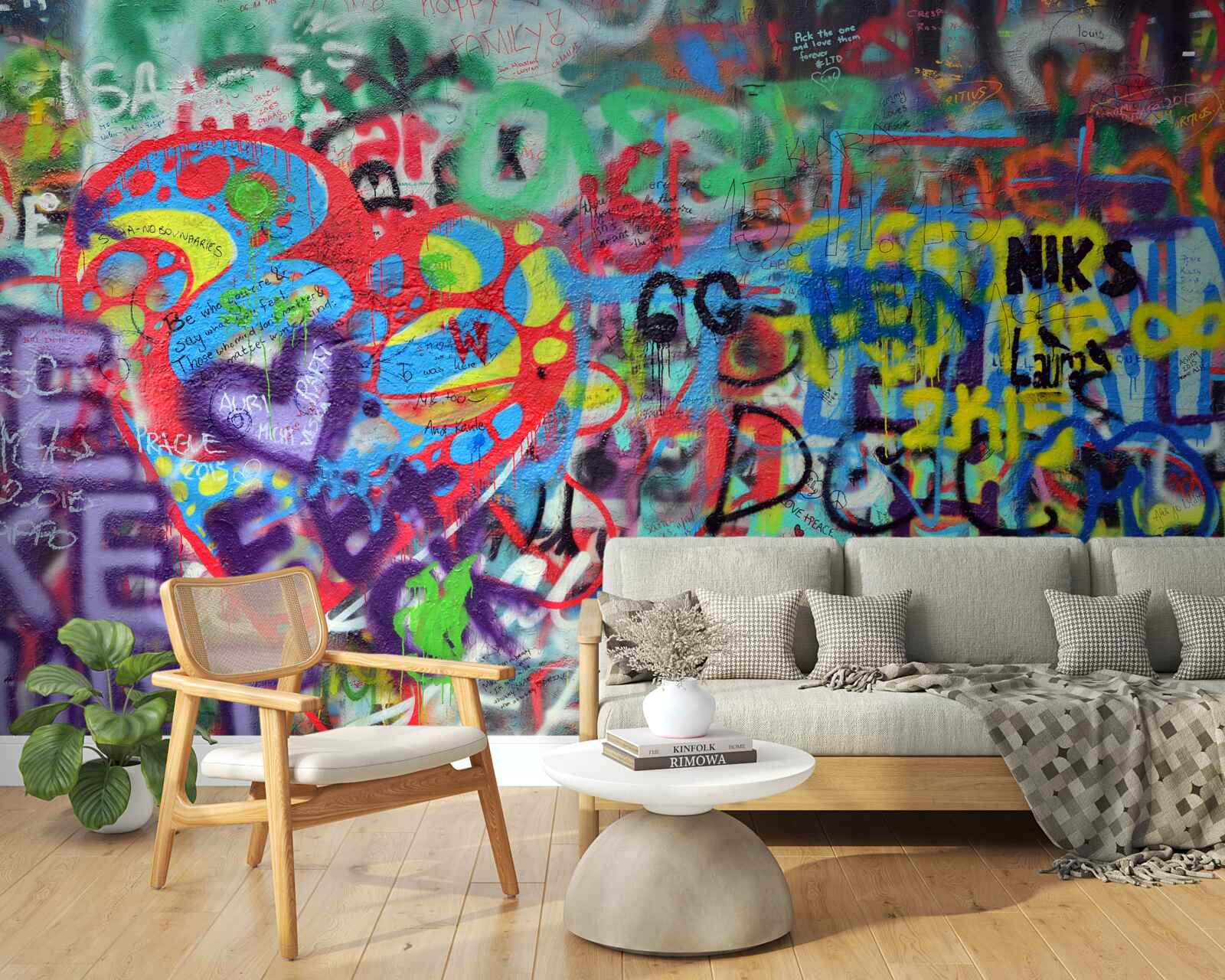 Fototapeten Graffiti an der Wand präsentiert