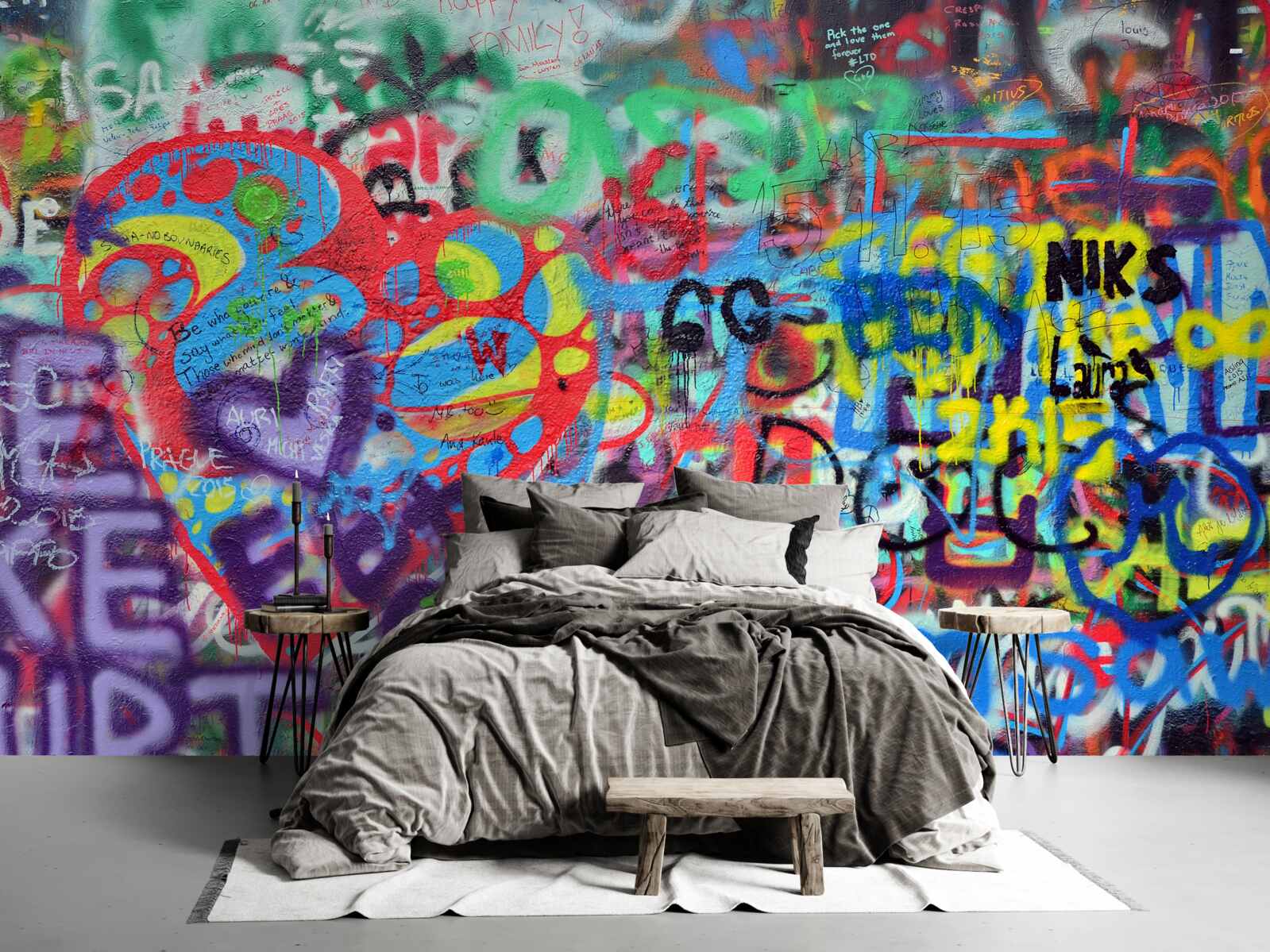 Fototapeten Graffiti an der Wand präsentiert