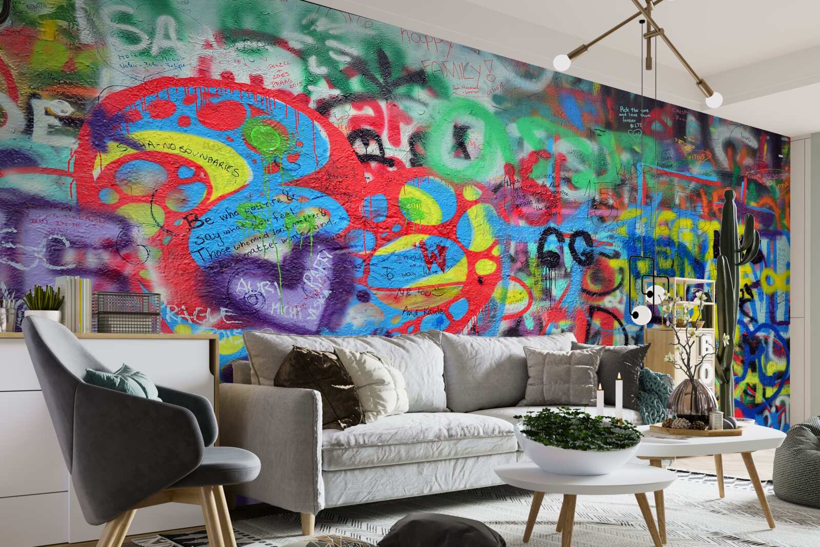 Fototapeten Graffiti an der Wand präsentiert