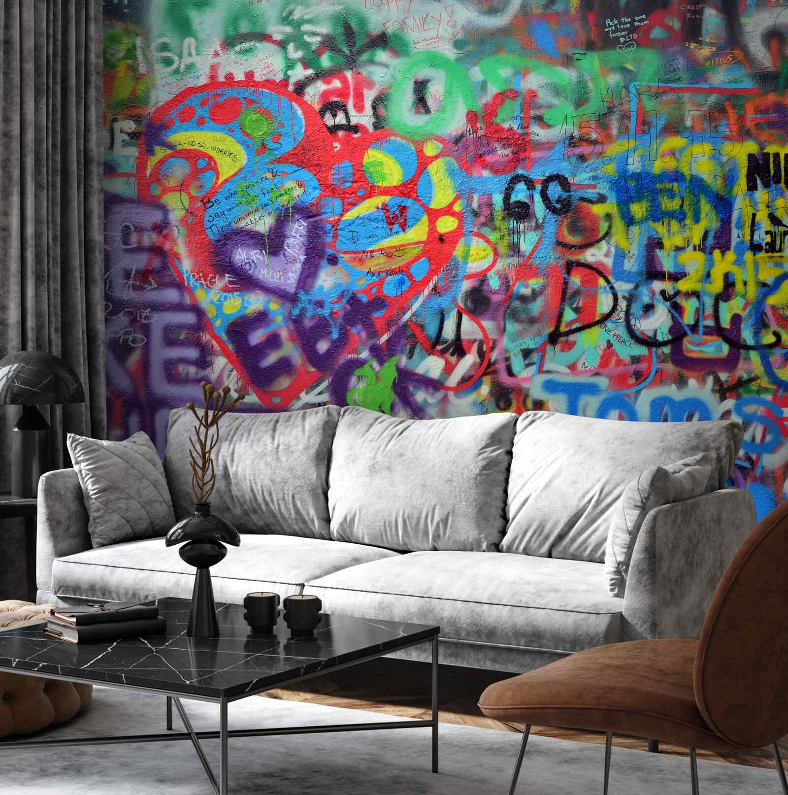 Fototapeten Graffiti an der Wand präsentiert