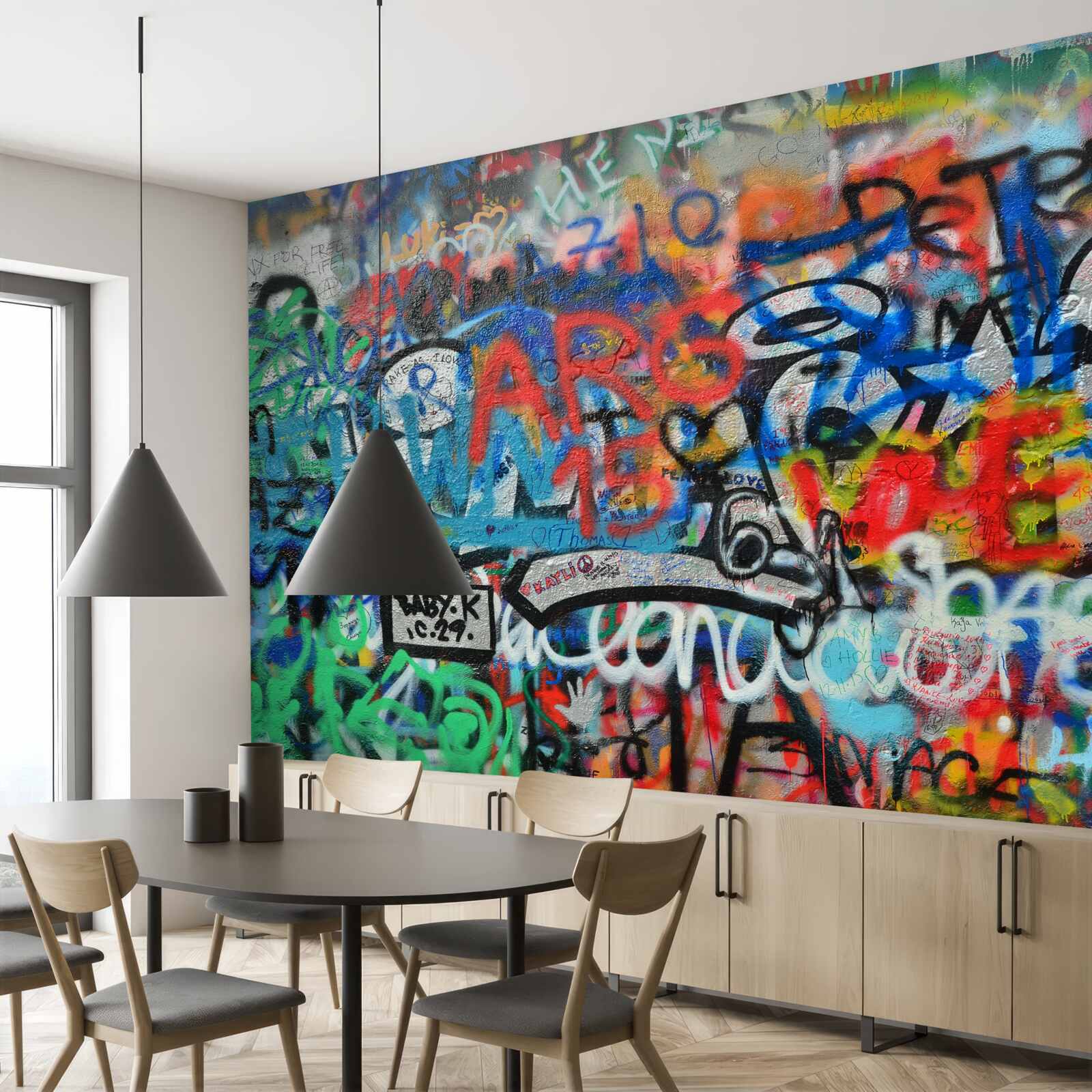 Fototapeten Mit Graffiti dekorierte Wand