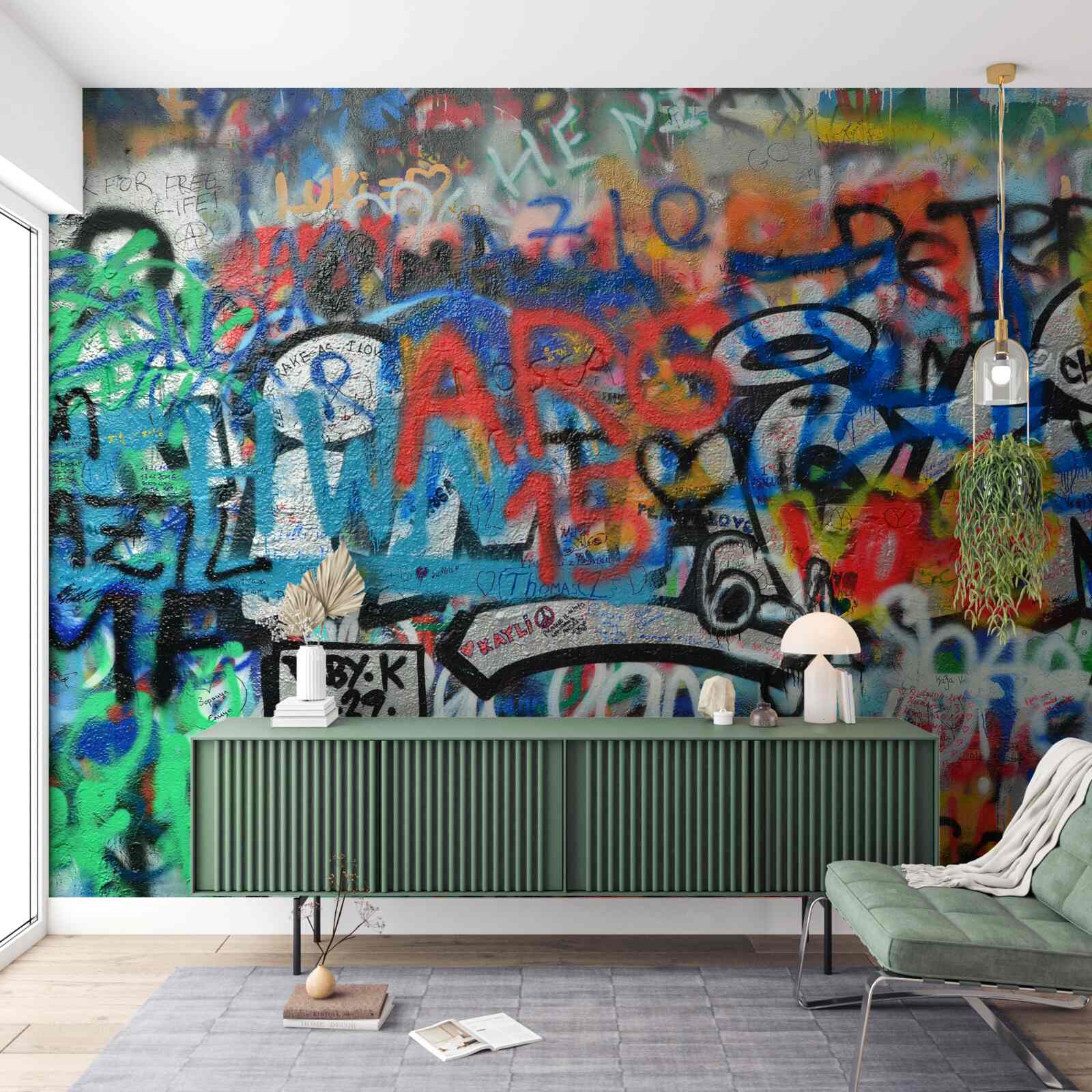 Fototapeten Mit Graffiti dekorierte Wand