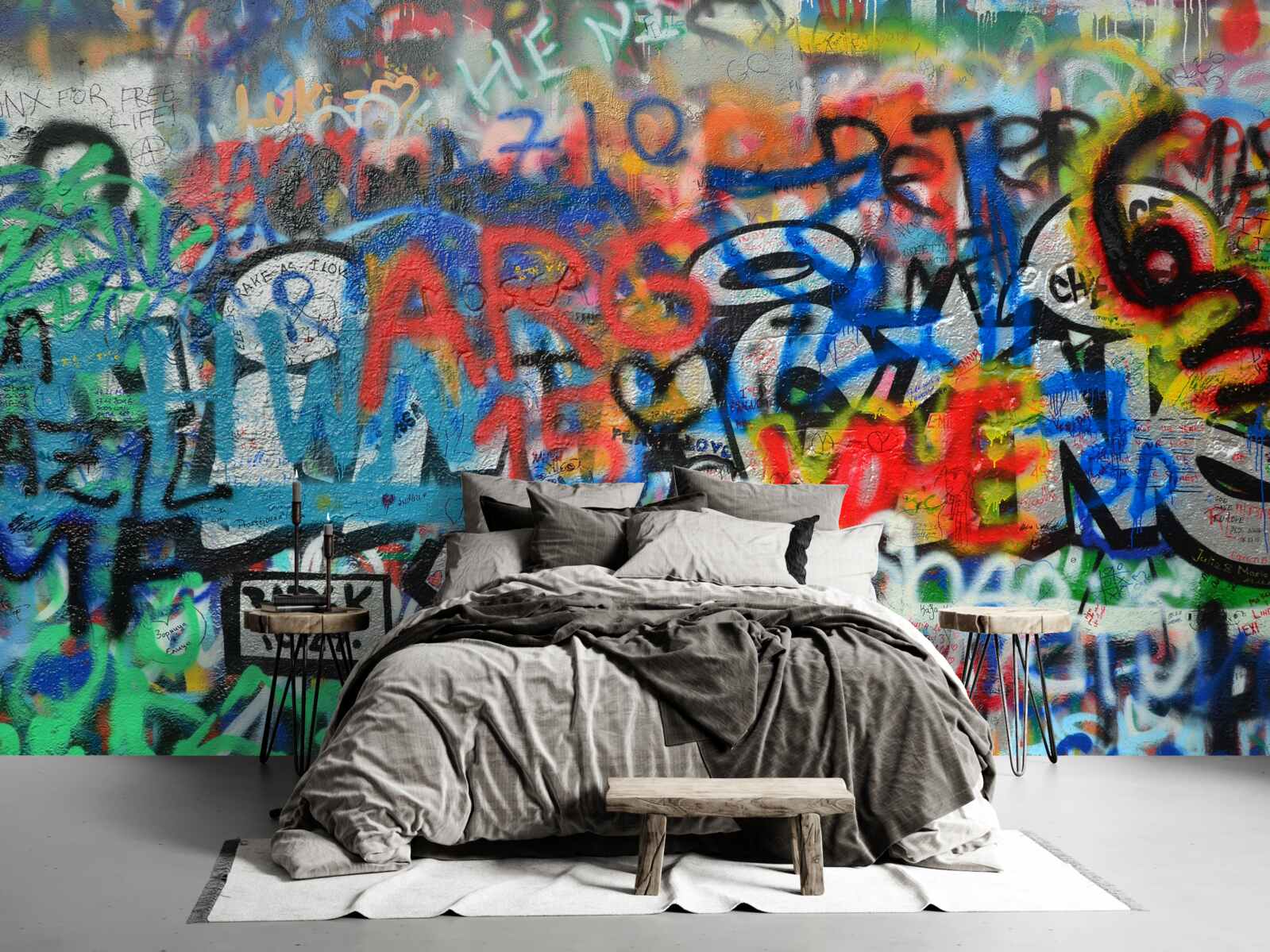 Fototapeten Mit Graffiti dekorierte Wand