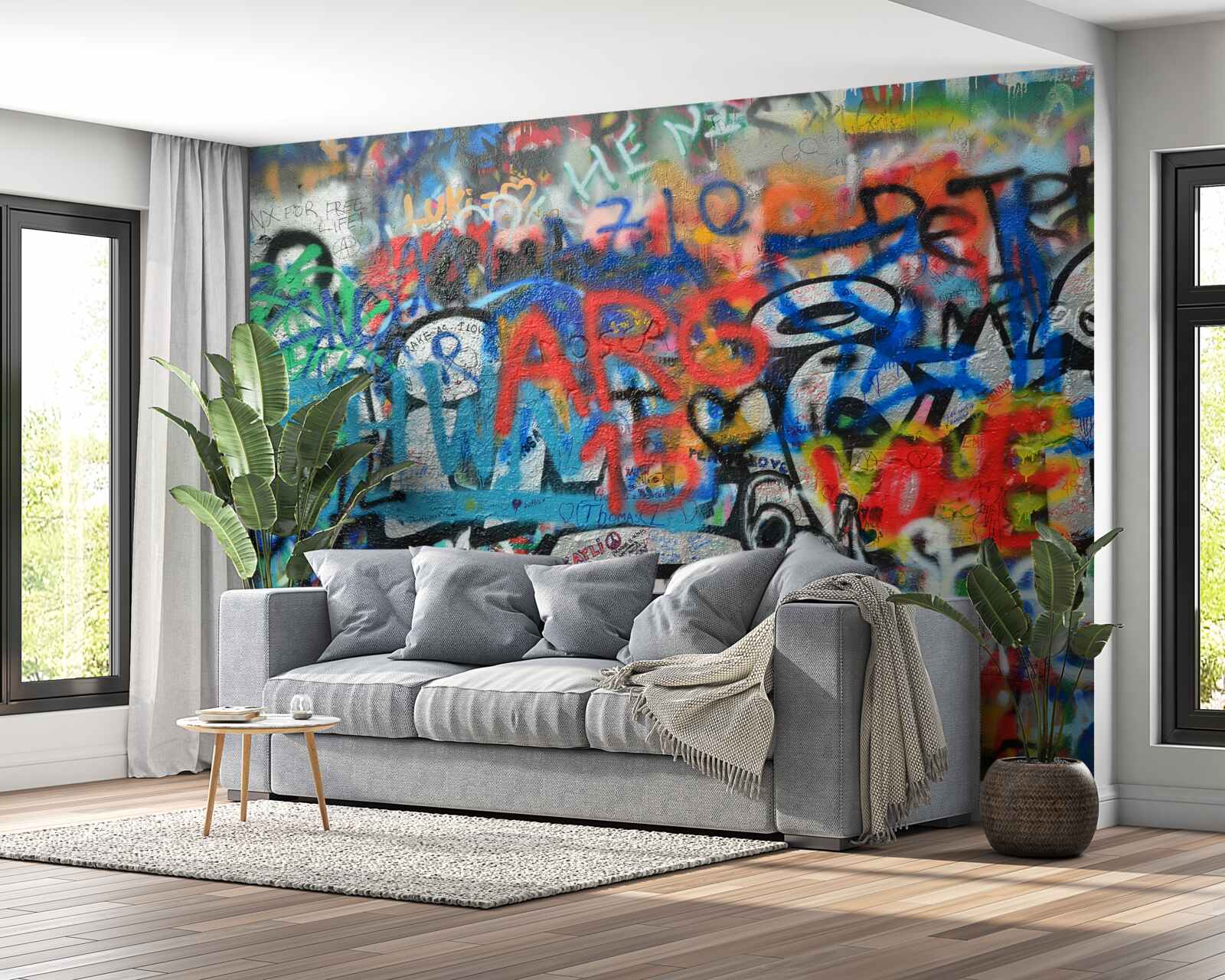 Fototapeten Mit Graffiti dekorierte Wand