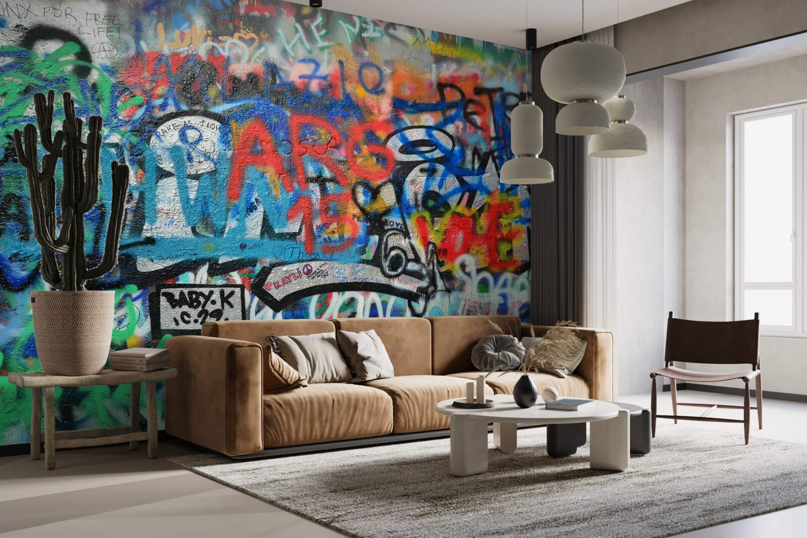 Fototapeten Mit Graffiti dekorierte Wand