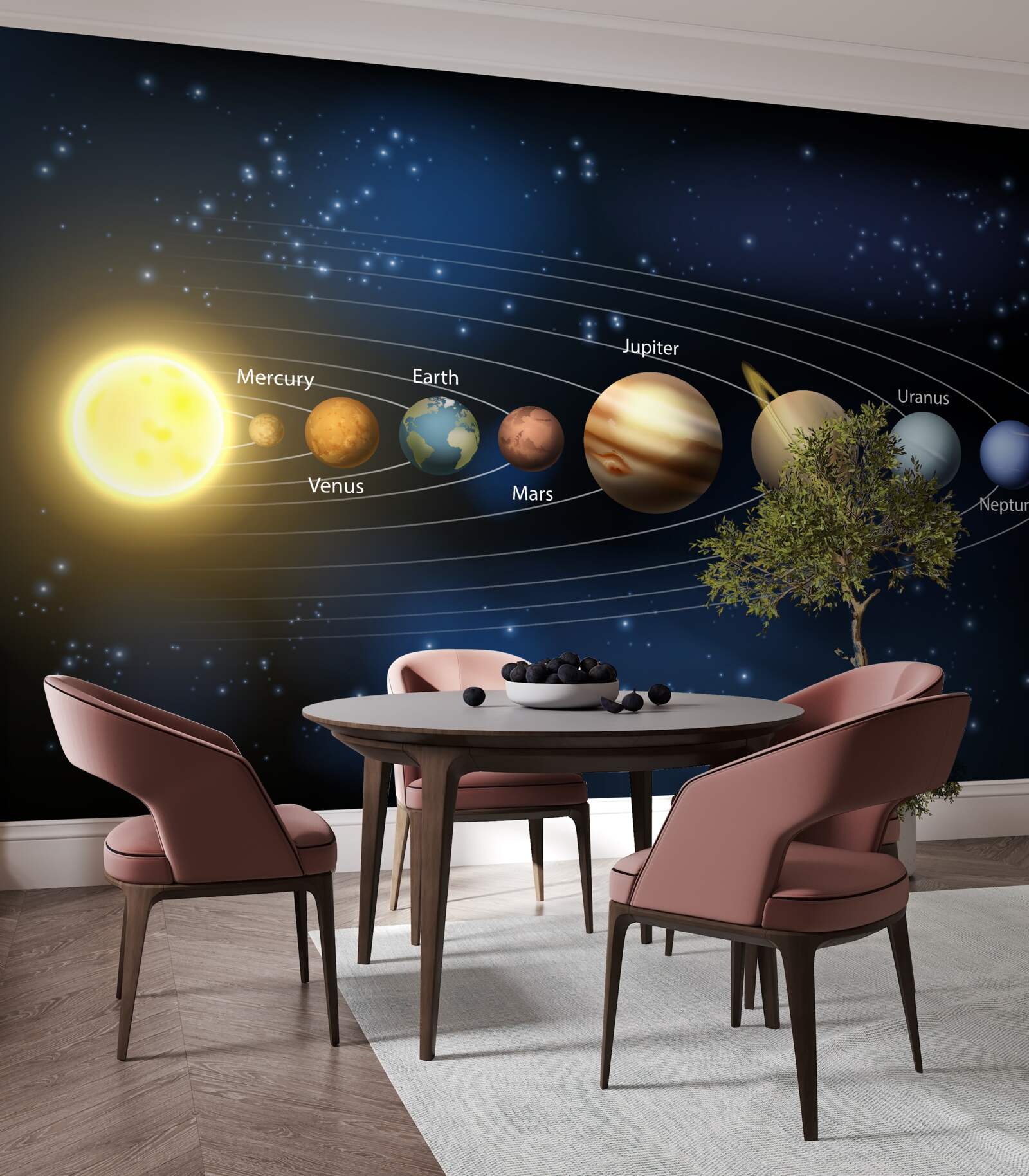 Fototapeten Die Reihenfolge der Planeten Rotation um unsere Galaxie ums