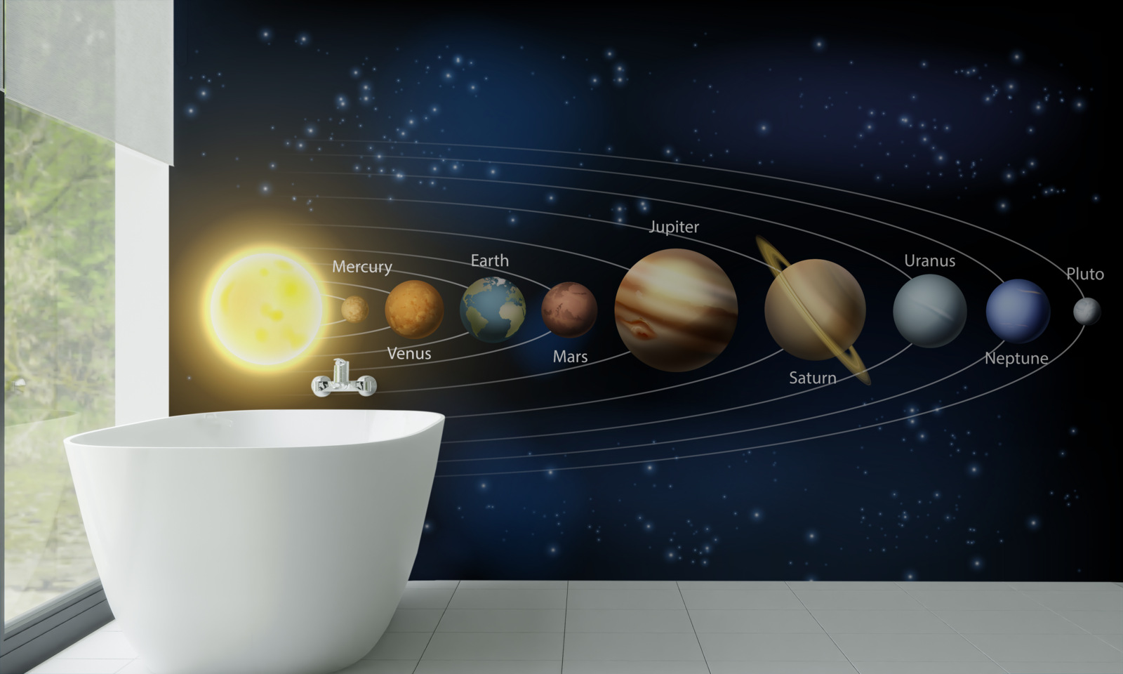 Fototapeten Die Reihenfolge der Planeten Rotation um unsere Galaxie ums