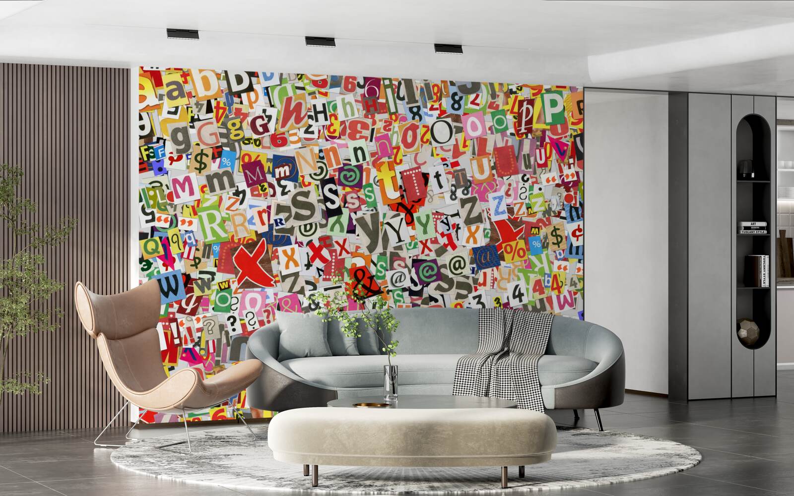 Fototapeten Graffiti enthält viele Buchstaben und Zahlen