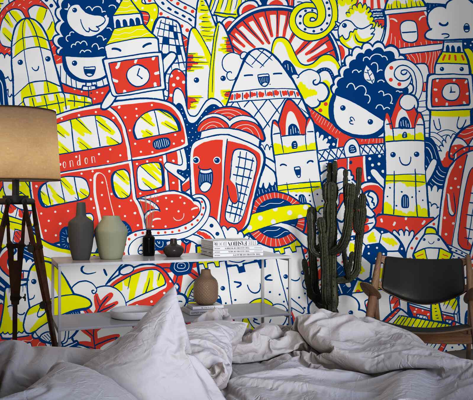 Fototapeten helle Graffiti an der Wand