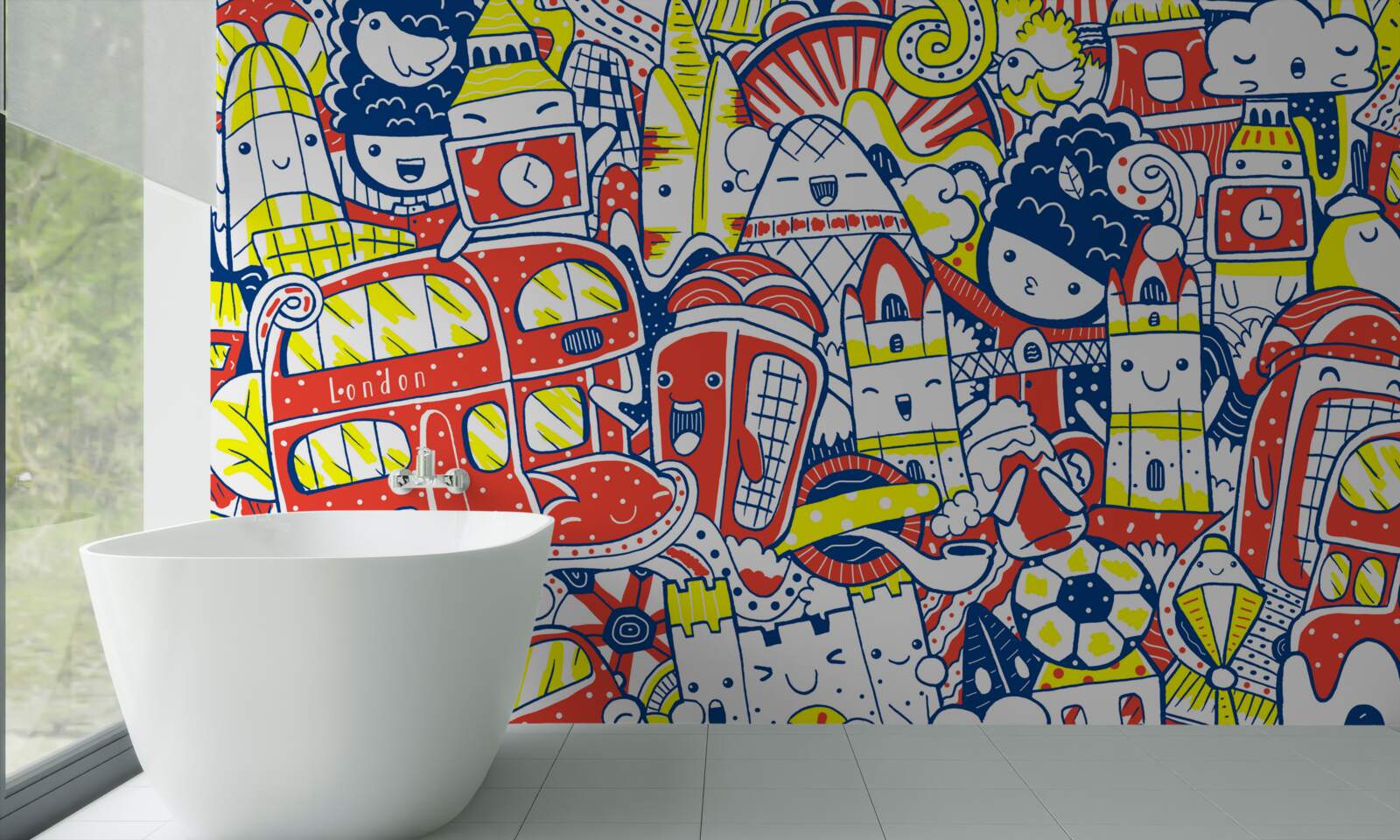 Fototapeten helle Graffiti an der Wand