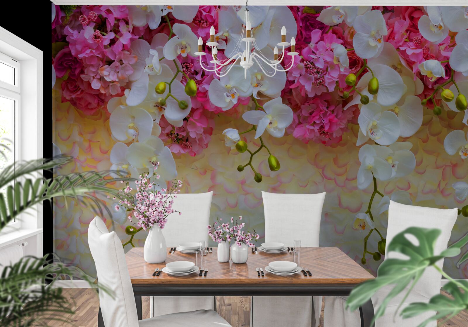 Fototapeten Orchideen, deren Blumen fallen